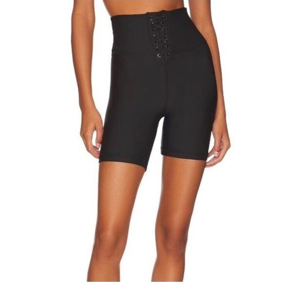WeWoreWhat Lace Up Black Biker Short Women’s Size S NWT - Picture 1 of 9